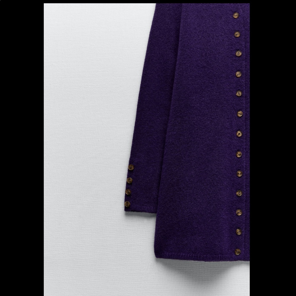 Zara Buttoned knit polo dress purple Size Small - Picture 6 of 6